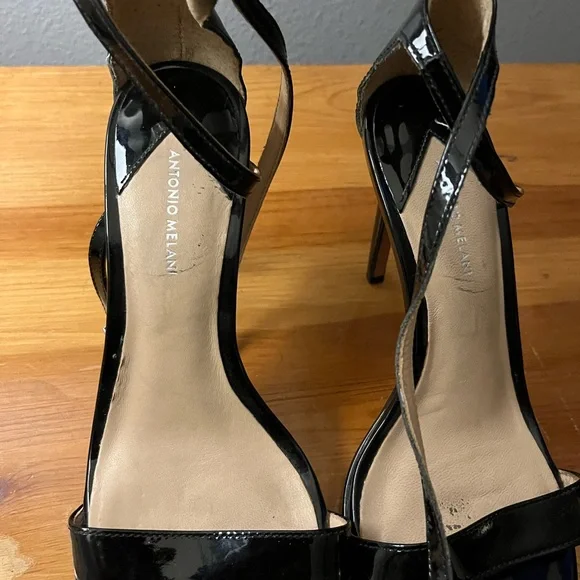 Black Patent Leather Strappy Heels Antonio Melani - Picture 7 of 7